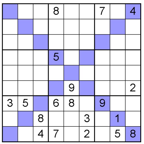 sudoku X puzzle 20